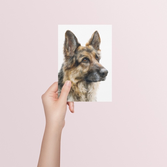 Watercolor German Shepherd Dog Portrait Wall Art Print Poster Unframed - Picture 5 of 6